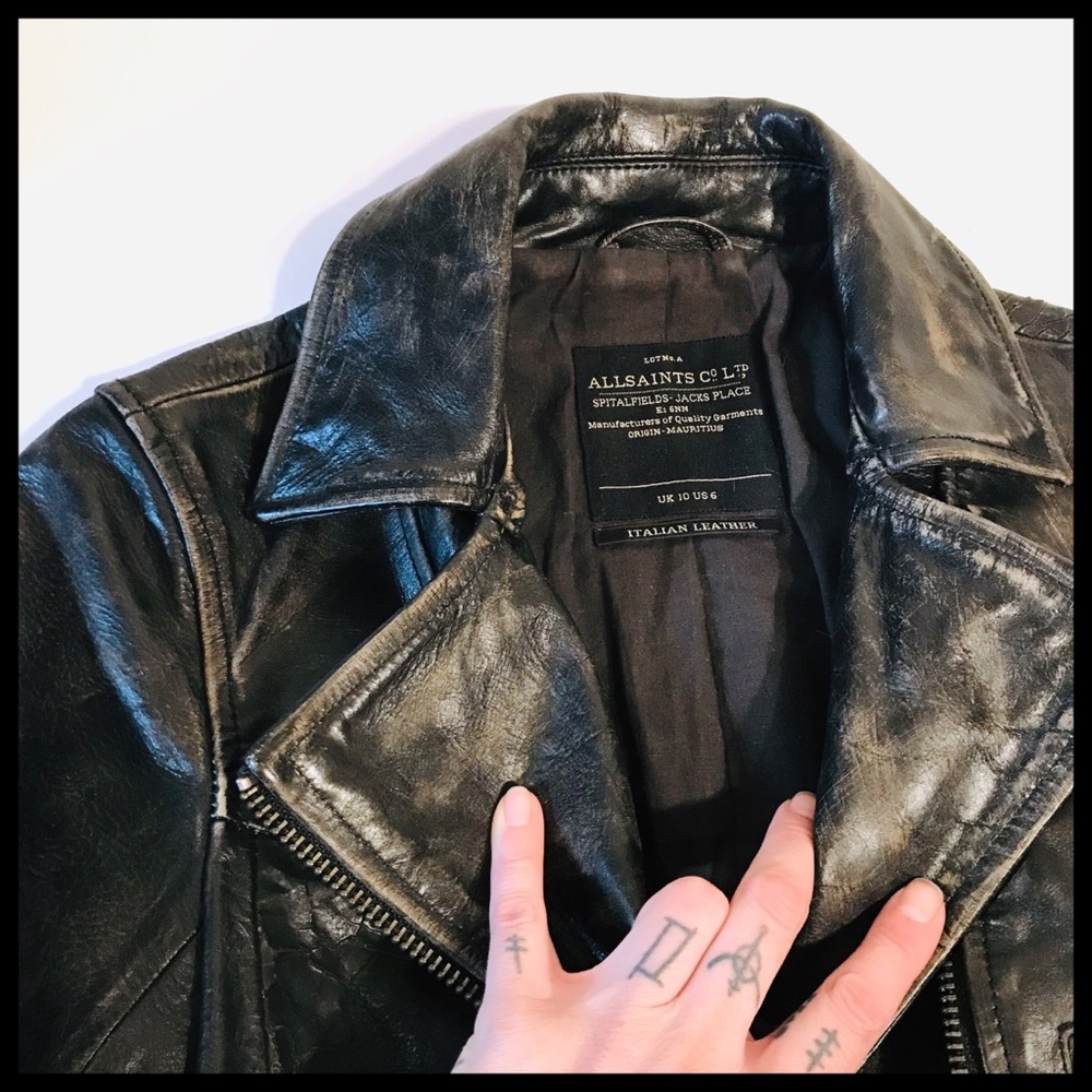 ALL SAINTS Leather Motorcycle Jacket! - Picture 5 of 8
